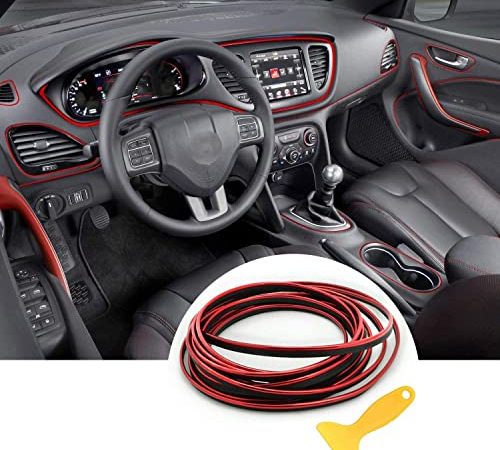 Car Trim Strip linea,fai da te Car Styling interni modanature Decorazione,5M (rosso)