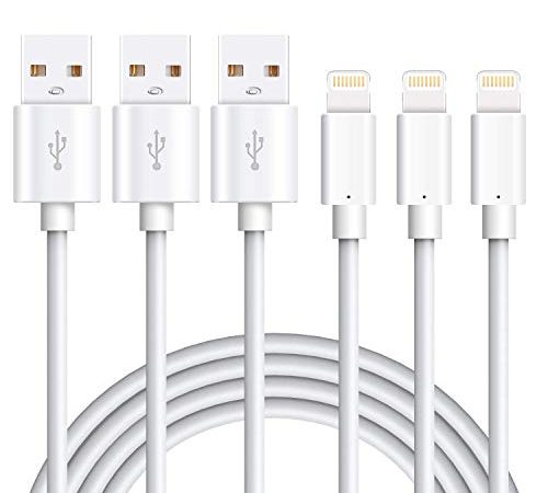 Cavo iPhone Certificato MFi 3Pezzi 1M,Marchpower Cavo Lightning USB Filo Caricatore iPhone Ricarica Rapida compatibile con iPhone 13/12/12 ProMax/12Mini/SE/11/11Pro/X/XS/XR/8/8Plus/7/6/5,iPad Pro,iPod