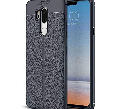 Custodie LG for LG G7 ThinQ Litchi Texture Morbida TPU Custodia Protettiva fondello (Nero) Custodie LG (Colore : Navy Blue)