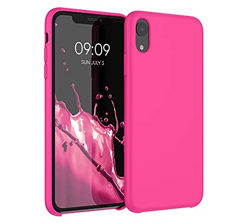 kwmobile Custodia Compatibile con Apple iPhone XR - Cover in Silicone TPU - Back Case per Smartphone - Protezione Gommata Rosa Shocking