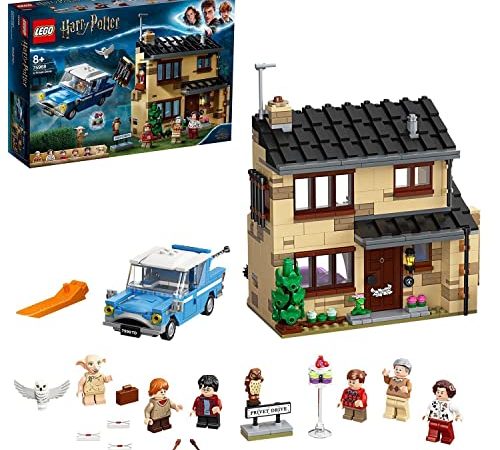 LEGO Harry Potter Privet Drive, 4, Casa Dursley con Minifigure Dobby, la Civetta Edvige e Macchina Giocattolo, Giochi per Bambini dai 8 Anni, 75968