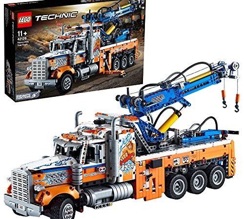 LEGO Technic Autogrù Pesante, Set da Costruzione, Mattoncini per Costruzioni, Carro Attrezzi Giocattolo, Idee Regalo, 42128