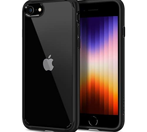 Spigen Cover Ultra Hybrid 2 Compatibile con iPhone SE 2022 5G, iPhone SE 2020, iPhone 8 e iPhone 7 - Nero