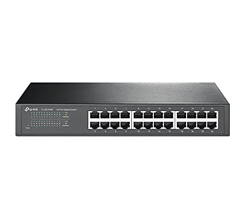 TP-Link TL-SG1024D Desktop Switch, 24 Porte RJ45 Gigabit, 10/100/1000 Mbps, Plug & Play, Struttura in Acciaio