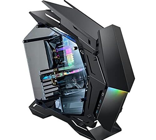 YINxy Case per Computer Desktop, ATX/M-ATX/ITX, Pannello Laterale in Vetro temperato, 6 Posizioni della Ventola, 7 Slot di espansione PCI, Case per Giochi assemblato