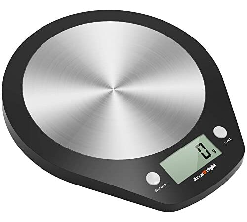 ACCUWEIGHT Bilancia da Cucina Digitale bilancia cucina Funzione Tara bilancia di precisione Bilance Alimenti Elettronica con Piattaforma in Acciaio Inossidabile bilancia cucina digitale, 1g a 5 kg