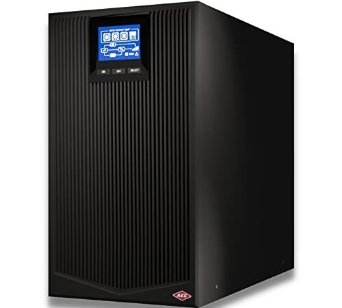 AEC IST3 3000VA/3000W - tecnologia online a doppia conversione, UPS per computer, server, gruppo di continuità per PC, display HD, 3 prese Schuko