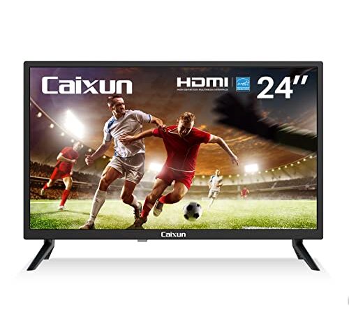 Caixun EC24Z2 TV 24 Pollici, HD Televisori, Dolby DTS, (Tuner Triplo (DVB-T2/T/S2/S), HDMI, USB, Media Player, [Classe di efficienza energetica F]