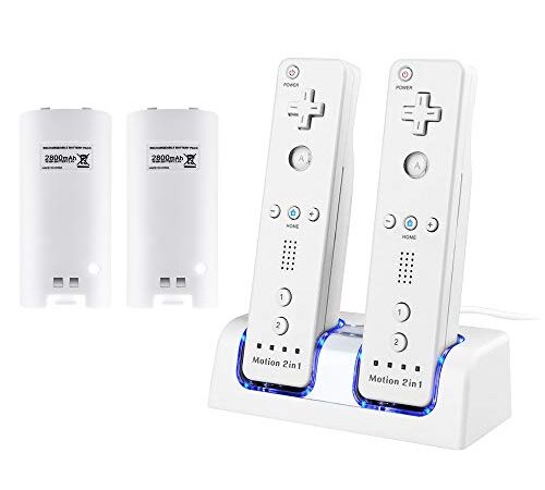 Caricatore per telecomando Wii, stazione di ricarica Surnous per Wii Remote Docking Station per Wii Charger per Wii per stazione di ricarica Wii