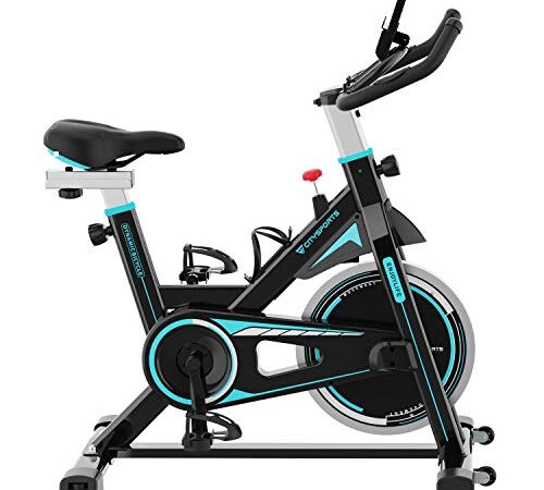 CITYSPORTS Cs08 Cyclette con Resistenza Regolabile con Schermo LCD e cardiofrequenzimetro, Cyclette Indoor Biciclette Fitness silenziose