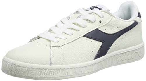 Diadora GAME L LOW WAXED, Sneakers a Collo Basso Unisex - Adulto, Bianco/Blu (Mar Caspio), 42 EU