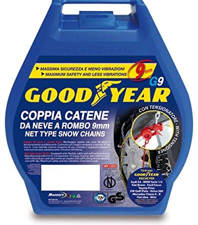 Goodyear 77916 "G9", Catene neve auto 9 mm, Misura 140, Omologate TUV e GS Onorm