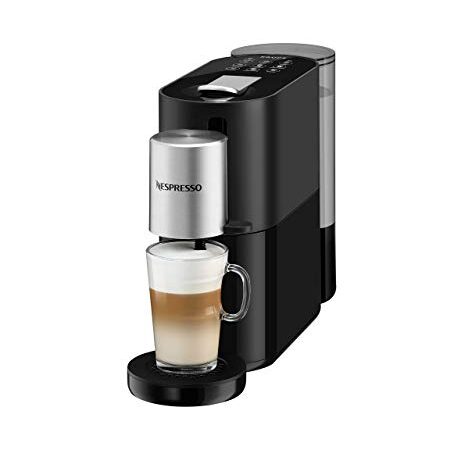 Krups XN8908 Nespresso Atelier - Macchina da caffè con montalatte, serbatoio dell'acqua da 1 l, tazza in vetro e capsule, pressione 19 bar, colore: Nero/Argento