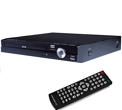 Majestic DVX 475 USB - Lettore DVD/MPEG4 con ingresso USB, presa Euro SCART, telecomando, Nero