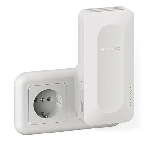 NETGEAR Ripetitore WiFi 6 Mesh AX1600 EAX12, WiFI Extender con 1 porta LAN e 4 stream, ripetitore WiFi wireless compatibile con modem fibra e adsl