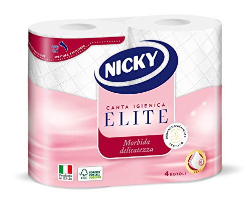 Nicky Elite Carta Igienica, 4 Rotoli