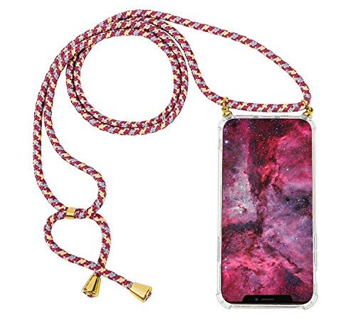 Oihxse Compatibile per Xiaomi Mi 9t Pro Custodia,Collana Collo TPU Trasparente Silicone Elegante Necklace Cover per Xiaomi Mi 9t Pro con Morbido Cordoncino Tracolla+Protezione a Quattro Angoli (2A)