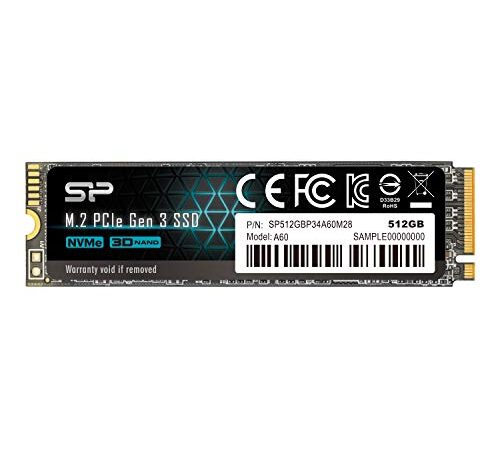 Silicon Power PCIe M.2 NVMe SSD 512GB Gen3x4 R/W up to 2, 200/1, 600MB/s Internal SSD