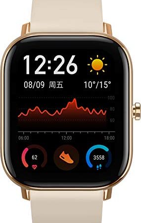 Amazfit GTS Smartwatch Reloj inteligente 46 días GPS + Glonass BioTracker ™ PPG Sensor de detección biológica Frecuencia cardíaca Bluetooth 5.0(Desert Gold)