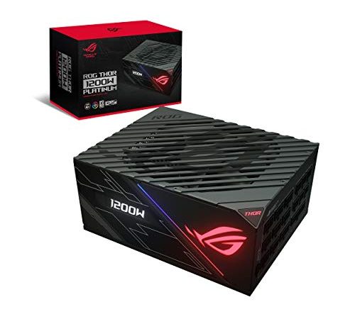 ASUS Alimentatore ROG Thor 1200W Platinum (riscaldatori ROG, ventole assiali con doppio cuscinetto a sfera, tecnologia 0dB, 80 Plus Platinum, cavi modulari, garanzia di 10 anni)