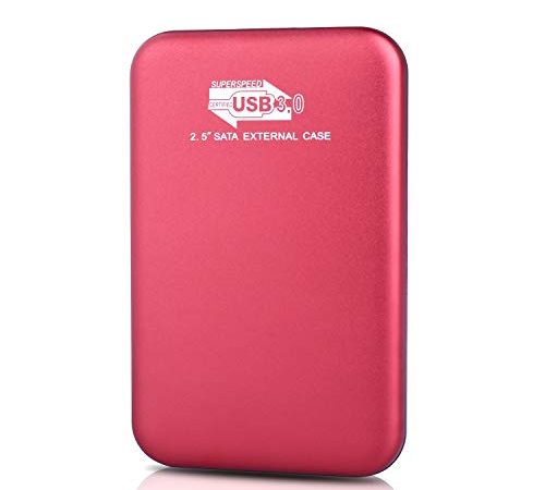 Hard Disk Esterno 2tb Portatile USB3.0 SATA HDD Storage per PC, Mac, Desktop, Laptop, MacBook, Chromebook (2tb, Rosso)