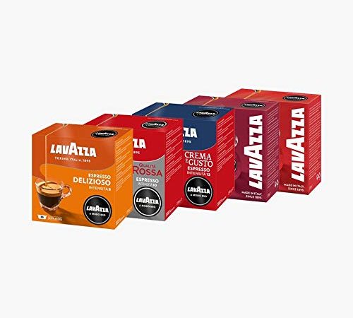 Lavazza 180 Capsule caffè Modo Mio degustazione 36 x 5 (36 Passionale, 36 Crema e Gusto, 36 Delizioso, 36 Intenso, 36 qualità Rossa)