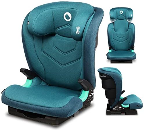 LIONELO Neal seggiolino auto 15-36 kg Isofix i-Size regolazione dello schienale a 3 livelli protezione laterale regolazione altezza del poggiatesta ventilazione (Turchese)