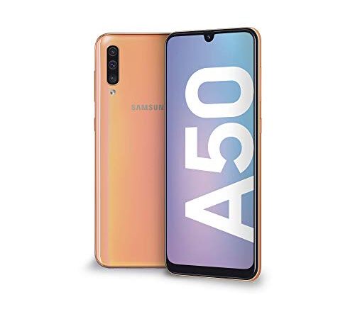 Samsung Galaxy A50 Smartphone, Display 6.4" Super AMOLED, 128 GB Espandibili, RAM 4 GB, Batteria 4000 mAh, 4G, Dual Sim, Android 9 Pie,  [Versione Italiana], Coral (Ricondizionato)