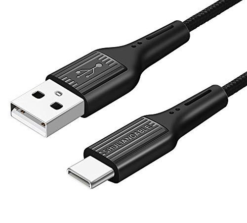 SHULIANCABLE Cavo USB C, 3A Cavo USB Type-C Ricarica Rapida in Nylon, Compatibile per Samsung S21 S20 S10 S9 S8 Note10 9 8, Huawei P10 P9 Mate20, Xiaomi, Google Pixel, LG, Sony (1M, Black)