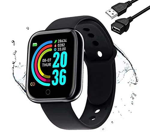 Smartwatch Orologio Fitness Sportivo Donna Uomo Impermeabile Smart Watch Cardiofrequenzimetro Contapassi da Polso Monitor Pressione Sanguigna Activity Tracker,Collegare Diecly all'USB per Caricare