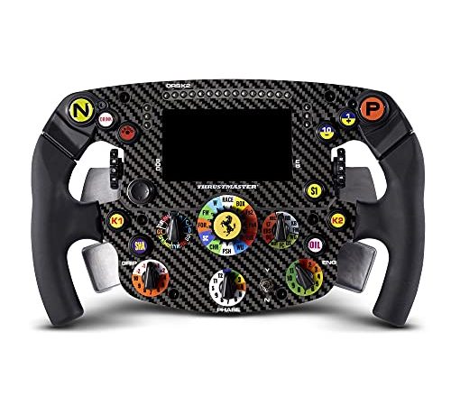 Thrustmaster Formula Wheel Add-On Ferrari SF1000 Edition, Volante Replica, PC, PS4, PS5, Xbox One e Series X|S, Cruscotto con Display e LED, Placca Frontale 100% Fibra di Carbonio, su Licenza Ferrari