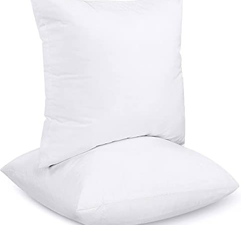 Utopia Bedding Set di 2 Cuscini - Imbottitura per Cuscini - Tessuto Misto Cotone Cuscini Divano - Cuscino Interno ( 60 x 60 cm, Bianco)