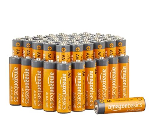 Amazon Basics - Batterie alcaline AA 1.5 Volt, Performance, confezione da 48 (l’aspetto potrebbe variare dall’immagine)