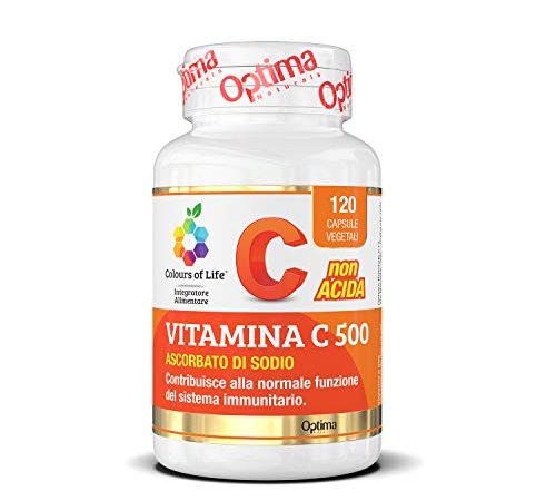 Colours of Life Vitamina C 500 - Integratore Di Vitamina C - Funzione Antiossidante- 120 Capsule Vegetali