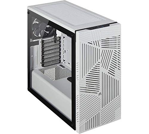 Corsair 275R Airflow Vetro Temprato Case Gaming Mid-Tower ATX (Pannelli Laterali in Vetro Temprato, Tre Ventole da 120 mm Incluse, Opzioni Versatili di Raffreddamento) - Bianco