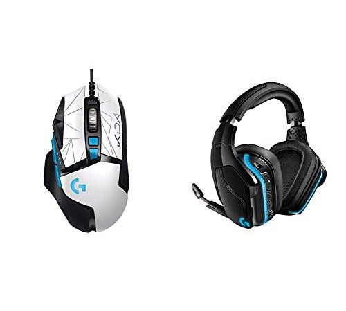 Logitech G502 HERO K/DA Mouse Gaming Cablato Prestazioni Sensore HERO 25K + G935 Cuffie Gaming RGB Wireless