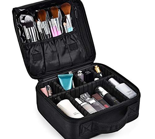 Make Up Bag Professional Beauty Case da Viaggio Makeup Astuccio per Trucco Valigetta Organizzativa Borsa Trucchi Custodia Cosmetica Impermeabile con Divisori Regolabili