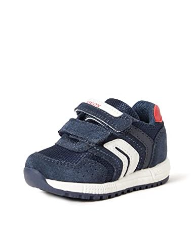 Geox B Alben Boy, Scarpe Da Ginnastica Bimbo 0 24, Blu Navy White, 25 EU