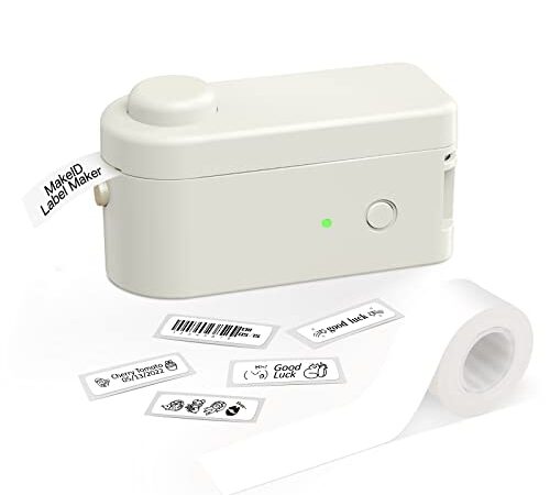 MakeID Etichettatrice Bluetooth per etichette, macchina automatica per goffratura, etichette, dispositivo portatile per etichette, autoadesivo, con nastri per goffratura per la casa e l'ufficio
