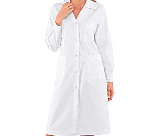 Alfio shop Camice da Laboratorio Donna Bianco Slim Abbigliamento da Lavoro e Divise Camice Medico Donna (M)