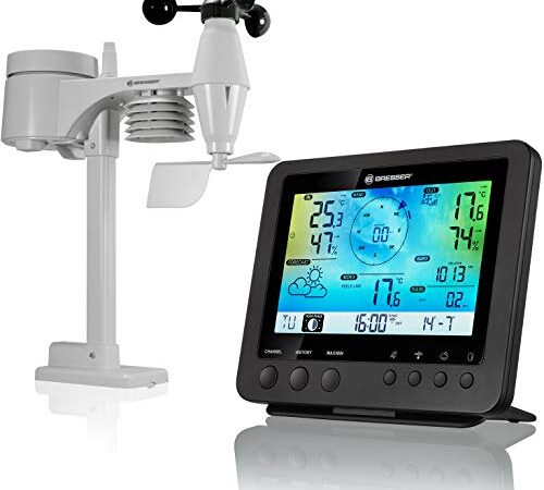 Bresser 7002580 Stazione Meteo A Colori Wi-Fi con Sensore Professionale 5 In 1