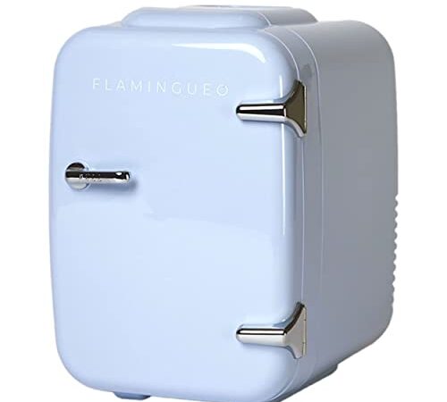 Flamingueo Frigorifero Piccolo - Frigorifero Portatile 4L, Frigo Portatile Eletricco 12V/220V, Frigo Skincare, Minifrigorifero da Camera, Frigo per Auto, Funzioni di Raffreddamento e Riscaldamento