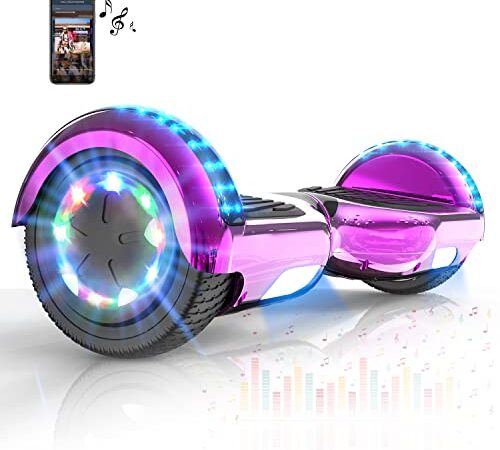 MARKBOARD Hoverboards Autobilanciato da 6.5" con Ruote Luminose Colorate, Hoverboards di Base Bluetooth Integrato per Bambini e Adulti