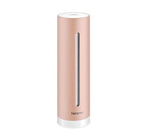 Netatmo Misuratore qualità dell'aria, sensori di temperatura, umidità, rumore e CO2, NHC-IT, Rosa/Oro