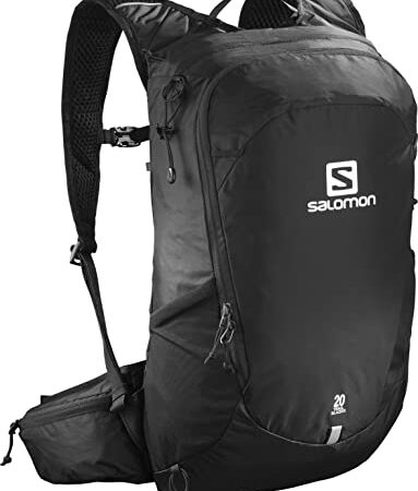 Salomon Trailblazer 20 Zaino per Trekking Unisex, Perfetto per Corsa, Escursionismo e Ciclismo, Nero/Black, Capienza Massima di 20 Litri