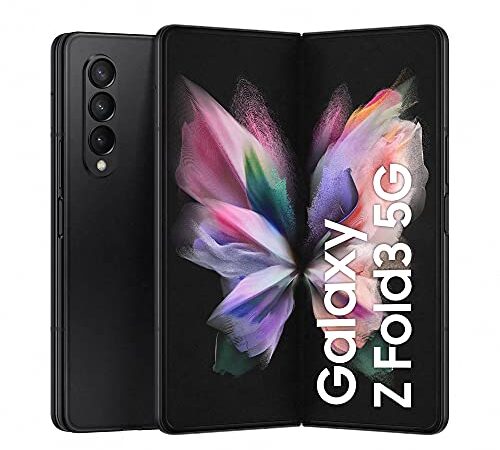 Samsung Galaxy Z Fold3 5G, Caricatore incluso, Cellulare Smartphone Pieghevole Android SIM Free 512GB Display Dynamic AMOLED 2X 6,2”/7,6” Phantom Black 2021 [Versione Italiana]