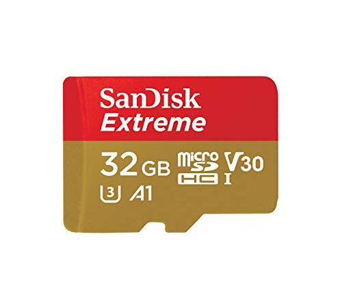 SanDisk Extreme Scheda di Memoria microSDHC da 32 GB e Adattatore SD con App Performance A1 e Rescue Pro Deluxe, fino a 100 MB/sec, Classe 10, UHS-I, U3, V30
