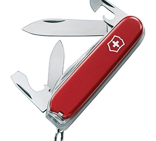 Victorinox, coltellino svizzero Recruit (10 funzioni, lama piccola, apriscatole, stuzzicadenti), rosso