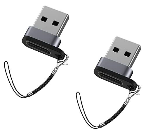 Adattatore da USB C a USB, da USB maschio a USB C femmina, [confezione da 2], portachiavi di trasferimento USB C portatile