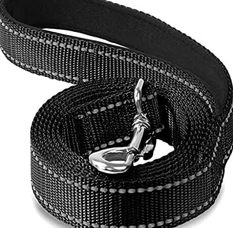 AVAZAN Guinzaglio Per Cani 1.5m x 2cm | Guinzaglio Per Cani Taglia Media | Guinzaglio Addestramento per Cani | Guinzaglio per cani Taglia Piccola Riflettente Nylon Resistente (Nero)